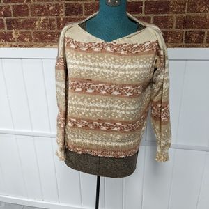 Unisex Fair aisle V- neck machine knit sweater with acylic yarn, see photos